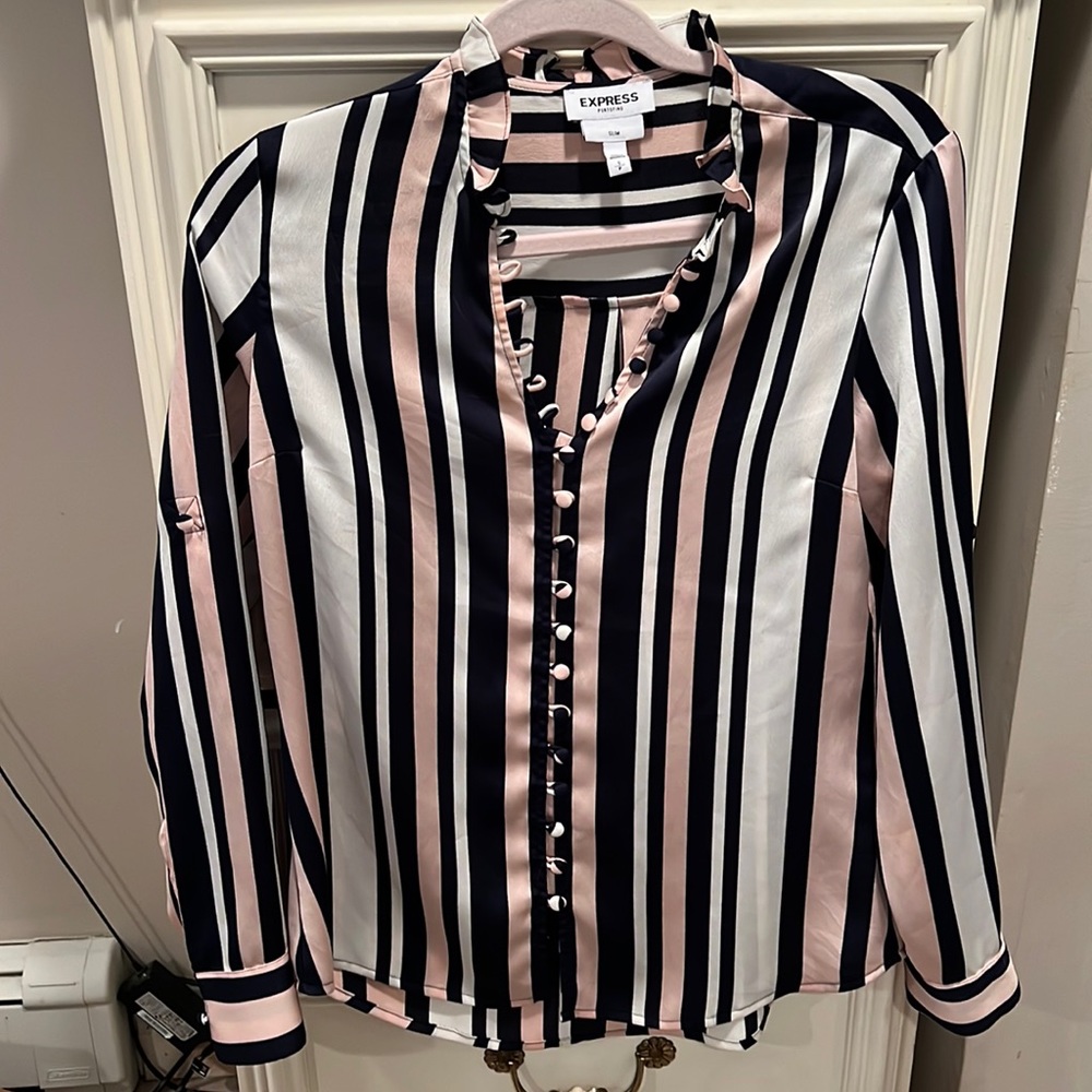 Long sleeve portofino striped blouse express